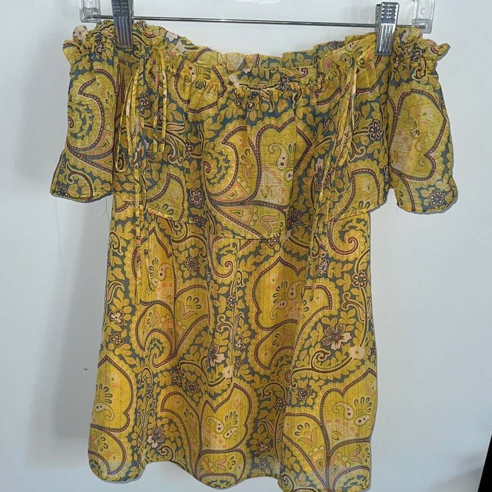 LOFT Paisley Off-Shoulder Top - Yellow